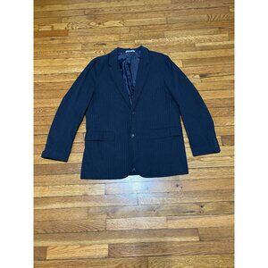 Gap Mens Blazer Jacket Sz XL Navy Blue Pinstriped Cotton 2 Button Sport Coat